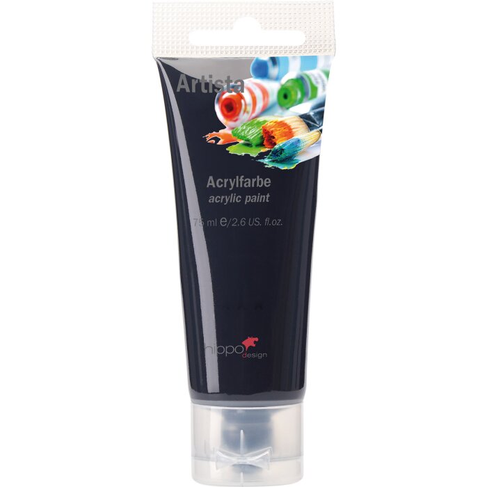 Colore acrilico, nero, 75 ml