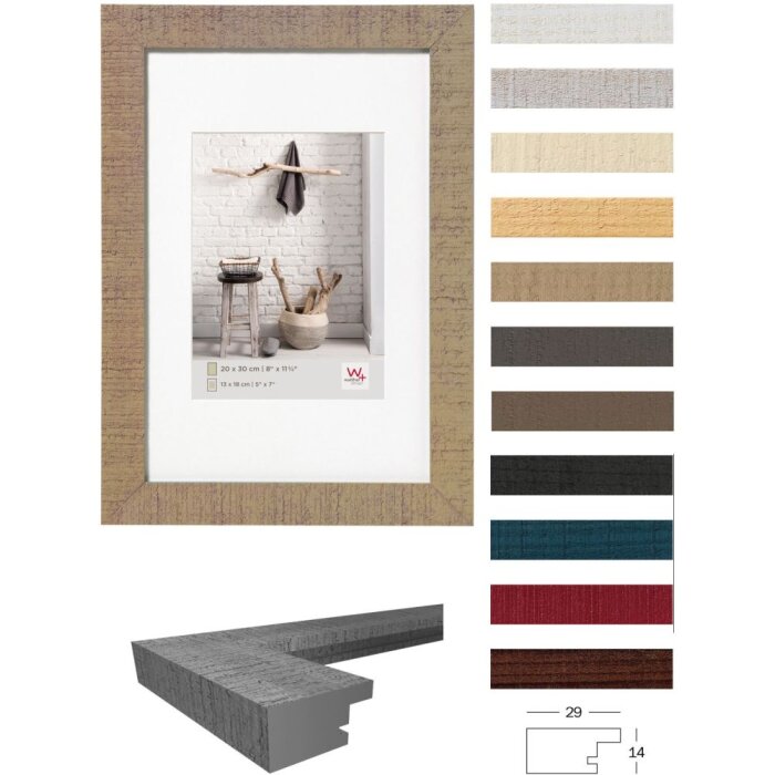 Telaio in legno Walther HOME da 10x15 cm a 70x100 cm con Passepartout