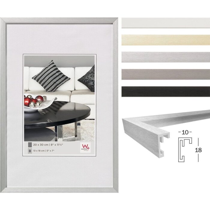 Walther Sedia con cornice in alluminio da 10x15 cm a 70x100 cm
