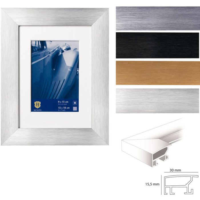 Henzo Cornice in alluminio Lucerna con passepartout smussato