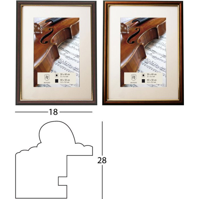Cornice in legno Henzo Verona con Passepartout