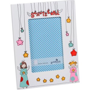 Bambino cornice di legno Angelo Custode 10x15 cm
