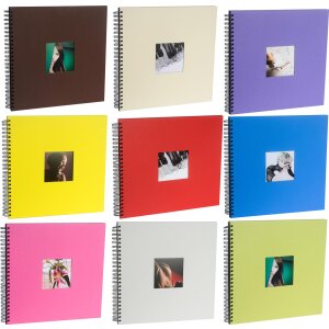 HNFD Album a spirale Khari 33x33 cm 50 pagine bianche o nere
