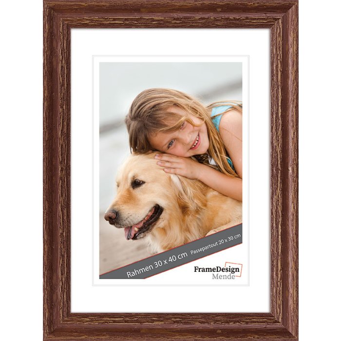 Cornice di legno in vetro da museo H740 marrone 15x15 cm