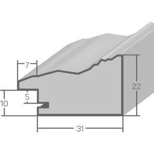 Vetro antiriflesso cornice in legno H740 nero 20x60 cm