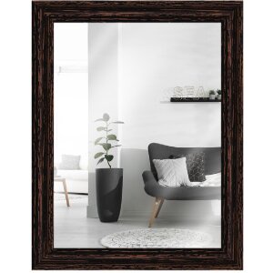 Specchio vetro cornice in legno H740 nero 40x50 cm