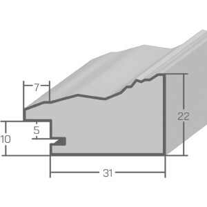 Cornice in vetro acrilico e legno H740 nero 15x15 cm