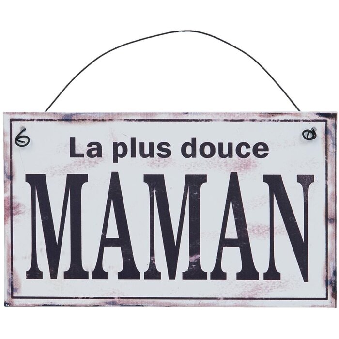 Insegna MAMAN in latta bianca - 6Y1329F Clayre Eef