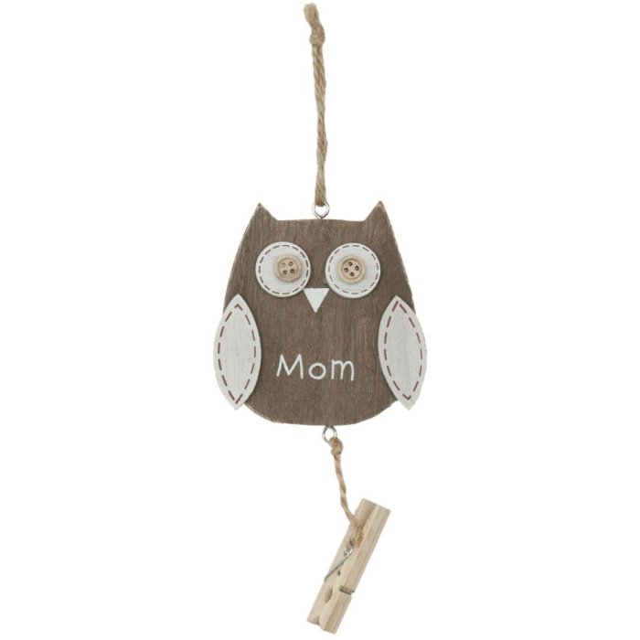 Ciondolo in legno gufo MUM con clip