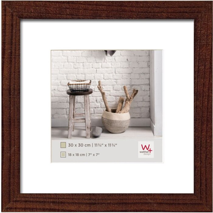 Walther Cornice in legno HOME 20x20 cm noce con passepartout 15x15 cm