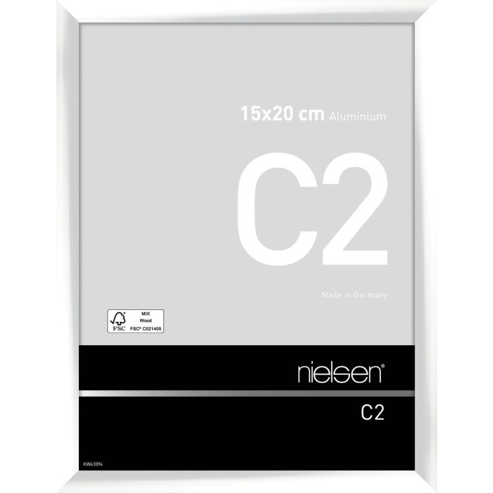 Cornice Nielsen in alluminio C2 15x20 cm bianco lucido