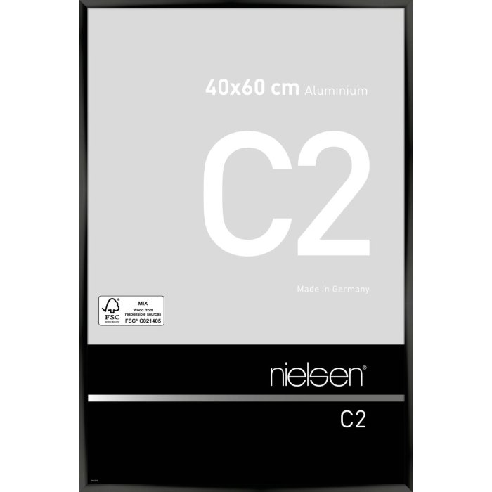 Telaio Nielsen in alluminio C2 40x60 cm anodizzato nero lucido