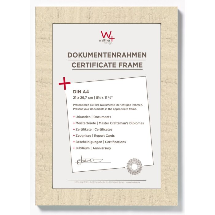 Cornice per documenti A4 Home bianco crema
