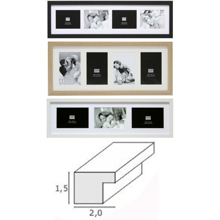 Cornice in legno S66K 10x15 cm, 13x18 cm e 15x20 cm - da 2 a 4 foto