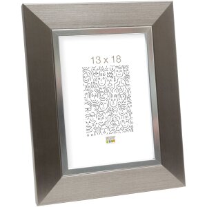 Telaio in plastica S41N acciaio-argento 18x24 cm