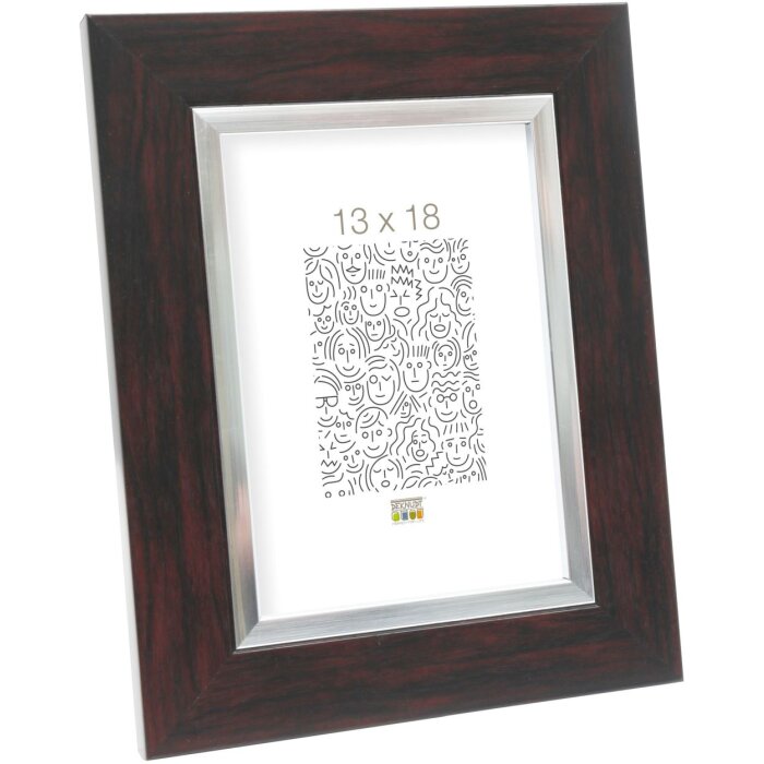 Cornice in plastica S41N mogano-argento 18x24 cm
