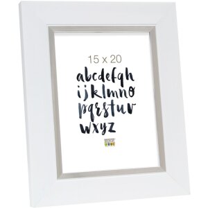 Cornice in plastica S41N bianco-argento 10x15 cm