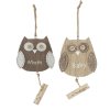 Ciondolo decorativo in legno OWL in 2 design