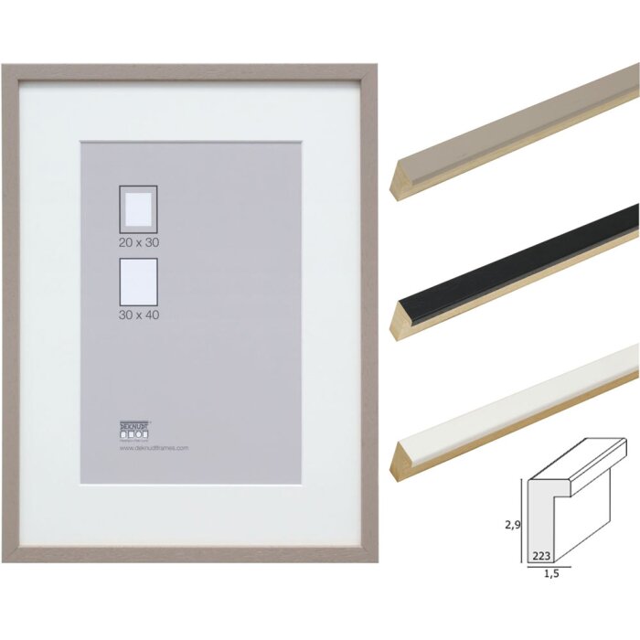 Telaio in legno S223K con passe-partout a profilo alto