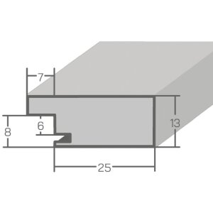 Cornice in legno H750 vetro acrilico 18x24 cm rovere