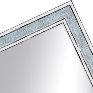 Cornice in legno H460 blu 10x20 cm specchio in vetro