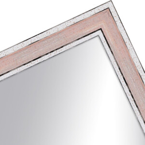 Cornice in legno H460 rosa 10x30 cm specchio in vetro