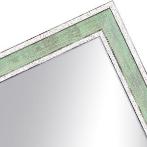 Cornice in legno H460 verde chiaro 21x30 cm specchio in vetro