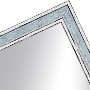 Cornice in legno H460 blu 30x30 cm specchio in vetro