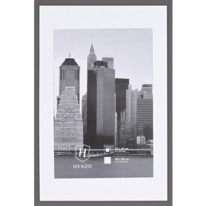 Telaio in plastica Henzo METALLICA 40x60 cm grigio acciaio con passe-partout 30x45 cm