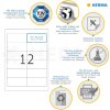 Etichette Premium a4, bianco 96,5x42,3 mm carta opaca 120 pz.