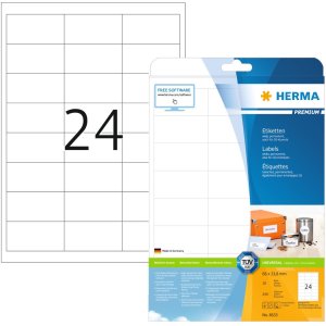 Etichette Premium a4, carta bianca 66x33,8 mm opaca 240 pz.