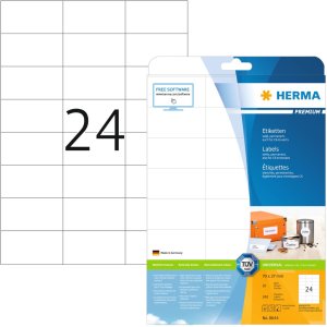 Etichette Premium A4, carta bianca 70x37 mm opaca 240 pz.