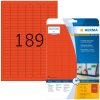 Etichette HERMA A4 rosso 25,4x10 mm carta opaca 3780 pezzi