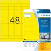 Etichette A4 giallo 45,7x21,2 mm carta opaca 960 pz.