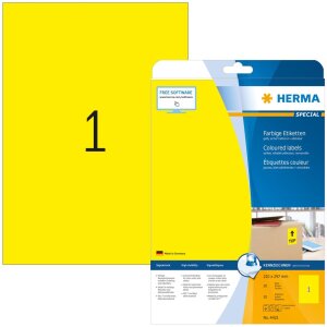 Etichette HERMA A4 giallo 210x297 mm carta opaca 20 pezzi