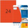 Etichette HERMA A4 rosso 70x37 mm carta opaca 480 pezzi