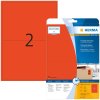 Etichette A4 rosso 199,6x143,5 mm carta opaca 40 pz.