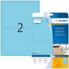 Etichette A4 blu 199,6x143,5 mm carta opaca 40 pz.