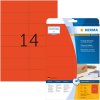 Etichette A4 rosso 105x42,3 mm carta opaca 280 pz.