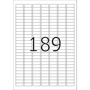 Etichette Premium A4, carta bianca 25,4x10 mm opaca 4725 pz.