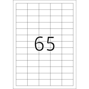 Etichette Premium A4, carta bianca 38,1x21,2 mm opaca 1625 pz.