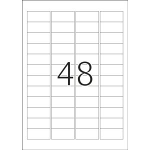 Etichette A4 argento 45,7x21,2 mm foglio lucido 1200 pz.