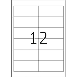 Etichette A4 trasparenti 96,5x42,3 mm foglio opaco 300 pz.