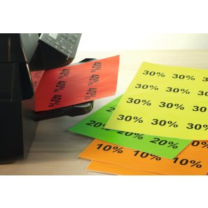 Etichette A4 giallo neon Ø 60 mm carta rotonda opaca 240 pz.