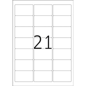 Etichette A4 bianco 63,5x38,1 mm carta lucida 525 pz.