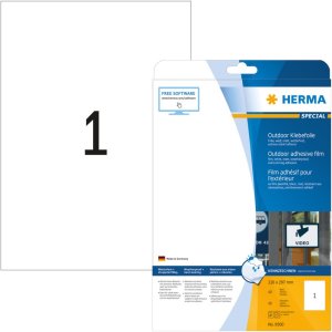Etichette A4 foglio adesivo esterno bianco 210x297 mm foglio opaco 10 pz.