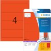 Etichette per cartelle A4 rosso 192x61 mm carta opaca 80 pz.