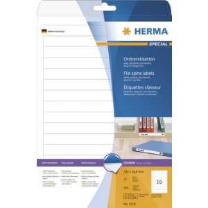 Etichette per cartelle A4 bianco 192x16,9 mm carta opaca...