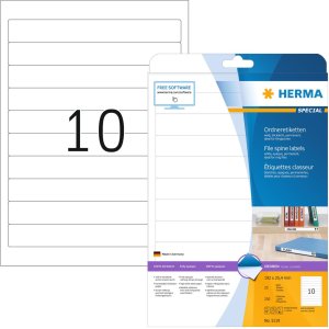 Etichette per cartelle A4 bianco 192x25,4 mm carta opaca...