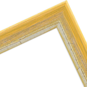 Cornice in legno H640 giallo 50x50 cm vetro museale